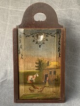 EIKEN SCHOOLTAS VROEG 19E EEUWS H 46CM B 23CM D 7.5CM