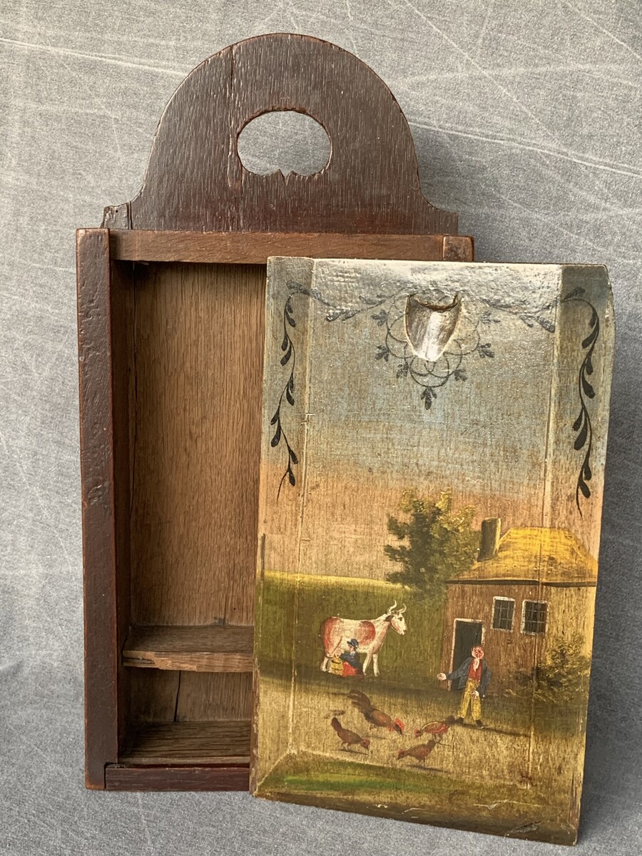 EIKEN SCHOOLTAS VROEG 19E EEUWS H 46CM B 23CM D 7.5CM